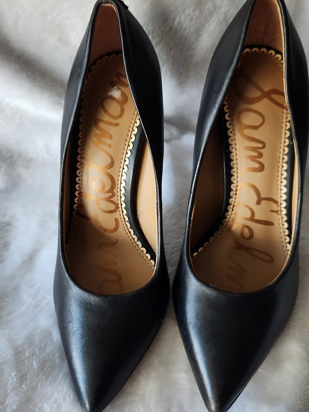 Sam Edelman Black Pointed-Toe Leather Pumps